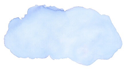 Blue watercolor shape of cloud