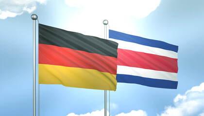 Germany and Costa Rica Flag Together A Concept of Realations