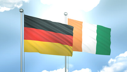 Germany and Ivory Coast Flag Together A Concept of Realations