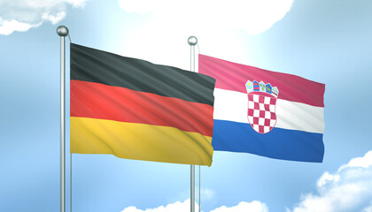 Germany and Croatia Flag Together A Concept of Realations