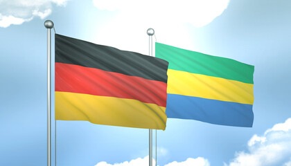 Germany and Gabon Flag Together A Concept of Realations