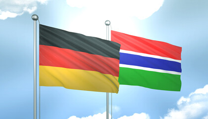 Obraz premium Germany and Gambia Flag Together A Concept of Realations