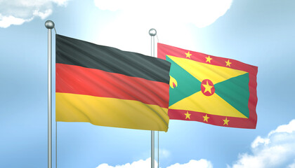 Germany and Grenada Flag Together A Concept of Realations