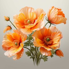 Vase With Orange Flowers on Table