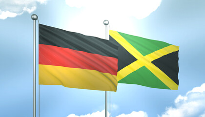 Germany and Jamaica Flag Together A Concept of Realations