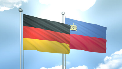 Germany and Liechtenstein Flag Together A Concept of Realations