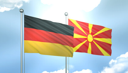 Germany and Macedonia Flag Together A Concept of Realations