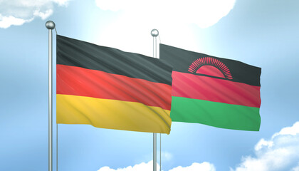 Germany and Malawi Flag Together A Concept of Realations