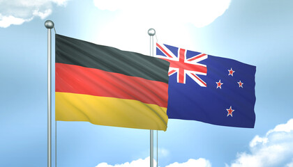 Germany and .New Zealand Flag Together A Concept of Realations