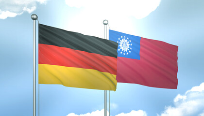 Germany and Myanmar Flag Together A Concept of Realations