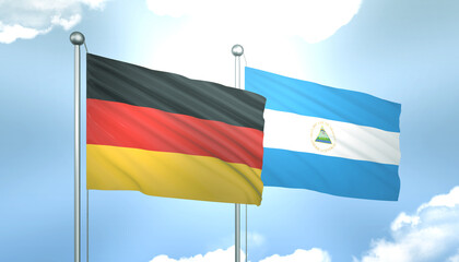 Germany and Nicaragua Flag Together A Concept of Realations