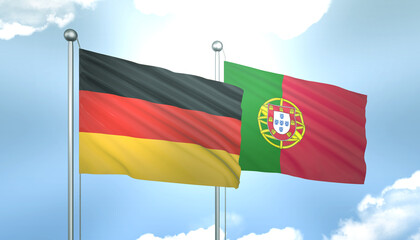 Germany and Portugal Flag Together A Concept of Realations