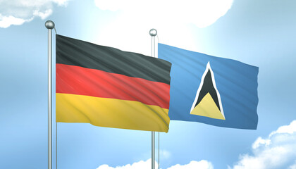 Germany and Saint Lucia Flag Together A Concept of Realations