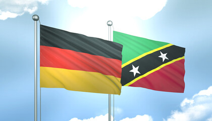 Germany and Saint Kitts and Nevis. Flag Together A Concept of Realations