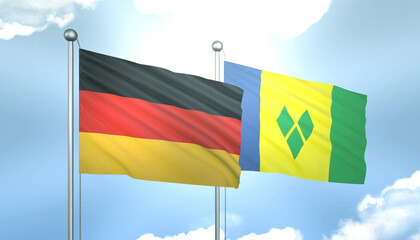 Germany and Saint Vincent Flag Together A Concept of Realations