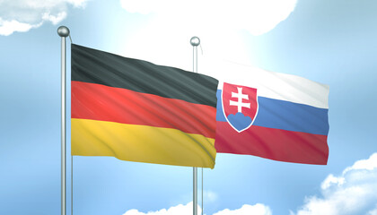 Germany and Slovakia Flag Together A Concept of Realations