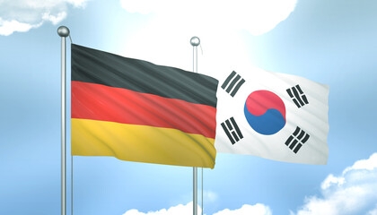 Germany and South Korea Flag Together A Concept of Realations