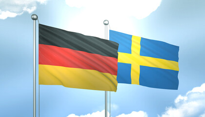 Germany and Sweden Flag Together A Concept of Realations