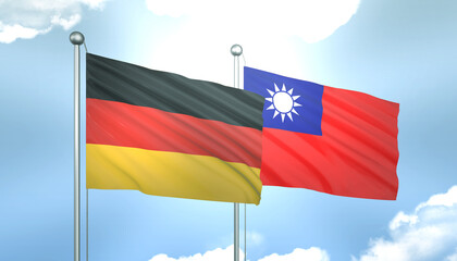 Germany and Taiwan Flag Together A Concept of Realations