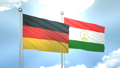 Germany and Tajikistan Flag Together A Concept of Realations