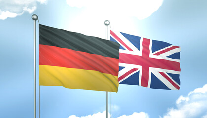 Germany and United Kingdom Flag Together A Concept of Realations