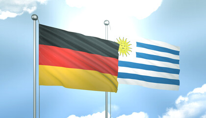 Germany and Uruguay Flag Together A Concept of Realations