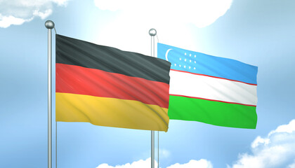 Germany and Uzbekistan Flag Together A Concept of Realations
