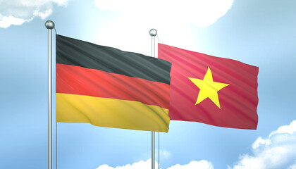Germany and Vietnam Flag Together A Concept of Realations