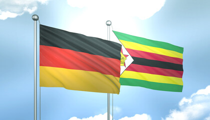 Germany and Zimbabwe Flag Together A Concept of Realations