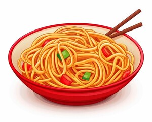 Bowl of Noodles With Chopsticks