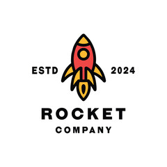 Rocket Technology Design Logo Vintage illustration