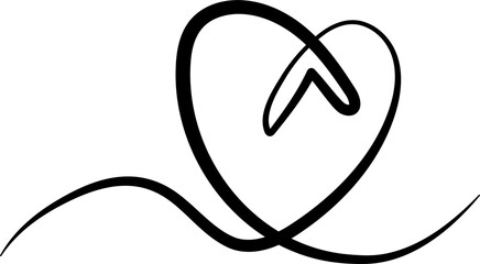 Heart continuous line drawing, love, romance, wedding