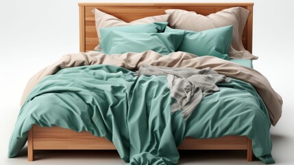 Green Comforter Bed With Matching Pillows