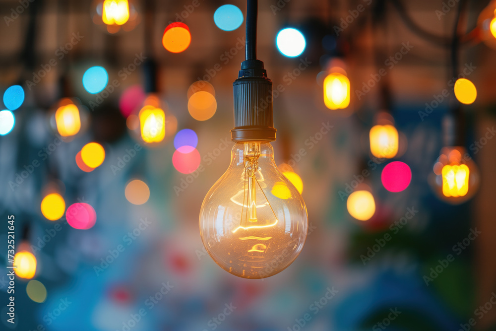 Poster colorful lights. background image. created with generative ai technology.
