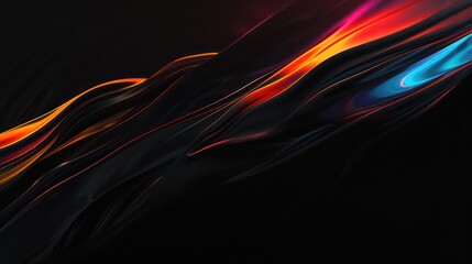 Futuristic wave background with deep black tones, luminous glowing light effects, and sparkling highlights.
