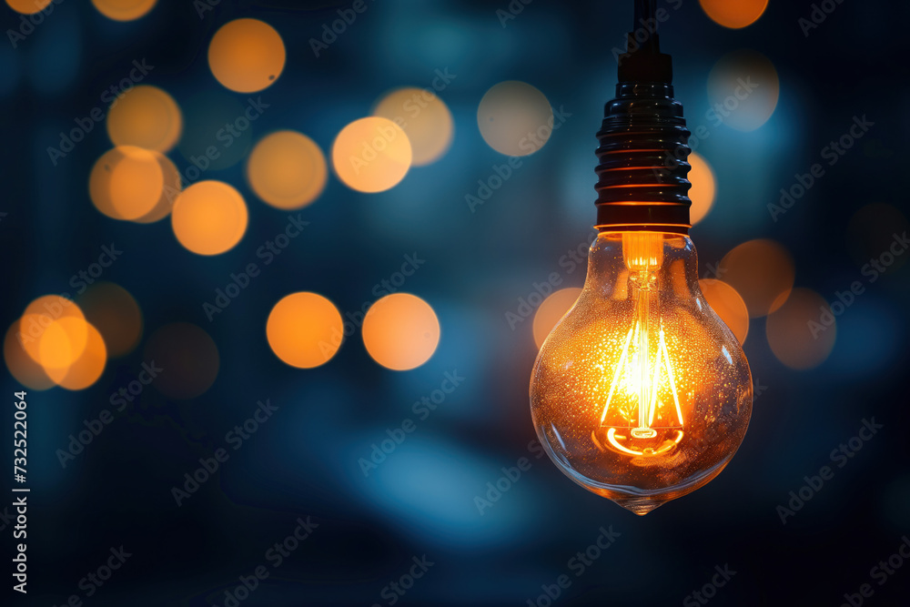 Poster Light bulb. Background image. Created with Generative AI technology.