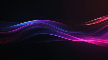 Fototapeta premium futuristic purple wave background featuring dark black tones with luminous glowing light effects and sparkling highlights
