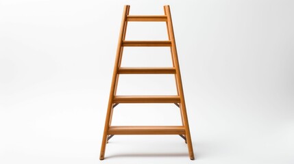 Wooden Ladder on White Background