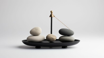 Balance Scale With Rocks