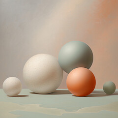Muted pastel spheres