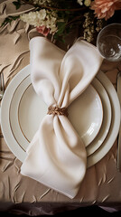 Napkin folding inspiration, holiday tablescape, formal dinner table setting, elegant decor for wedding party and event decoration