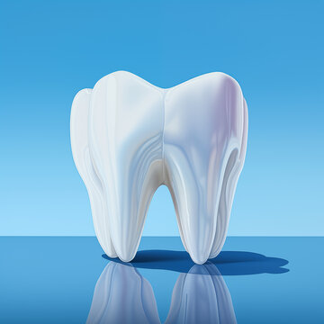 Illustration of a tooth on a blue background