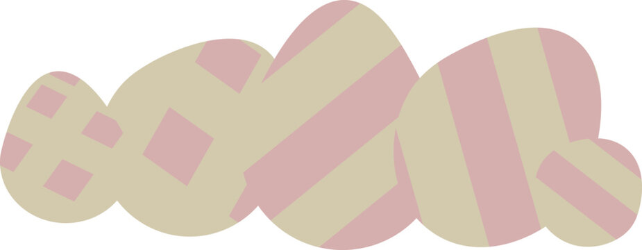 easter theme pink yellow strip easter egg a couple of colored egg illustration cristianity festival