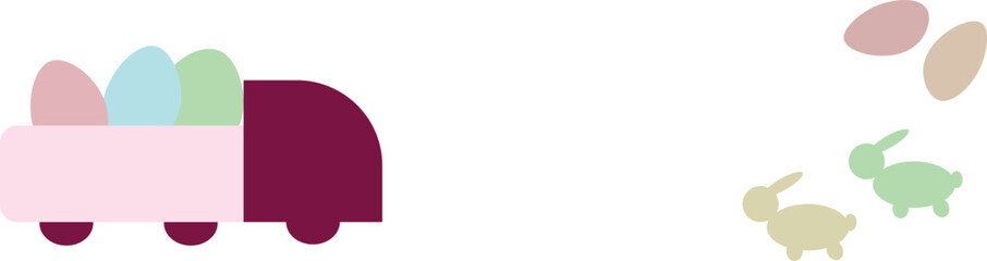 easter theme truck load some easter egg with bunny in front of it