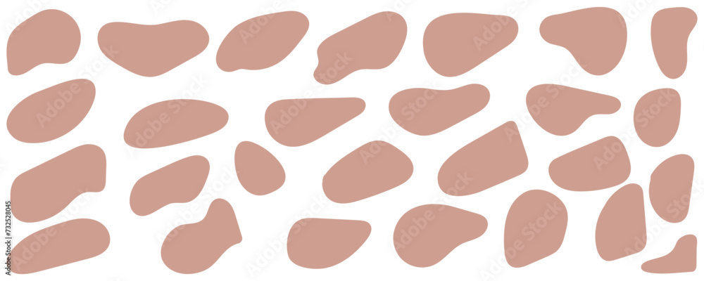 Poster random blob shapes. organic blobs set. rounded abstract organic shapes collection. shapes of cube, p