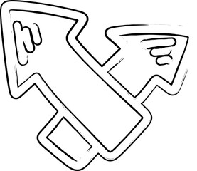 Hand drawn arrows brush. Design element