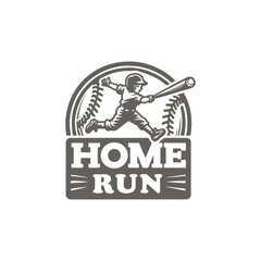 retro art baseball player kid do home run vector illustration