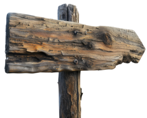 Wood signboard  element isolated on transparent background