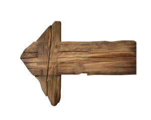 Wood signboard  element isolated on transparent background