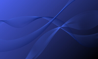 blue smooth lines wave curves with gradient abstract background
